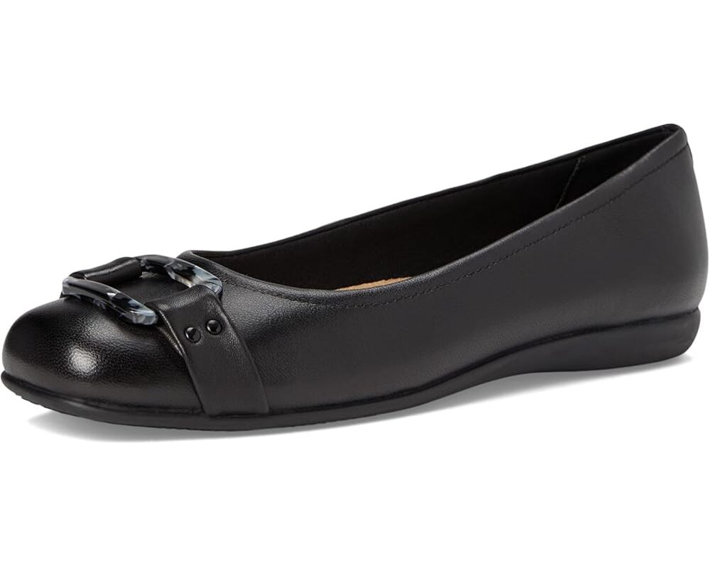 Trotters Womens Sizzle Signature Flat Size 8.5 WW Black Leather Slip On NIB